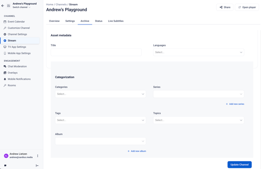 channelArchiveMetadata