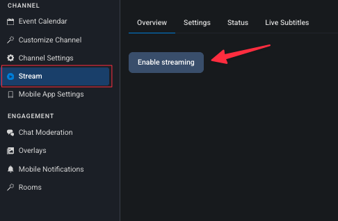 Enable Streaming
