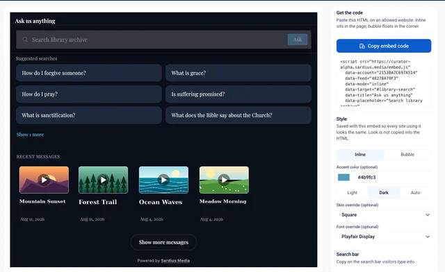 curator widget nature thumbnails