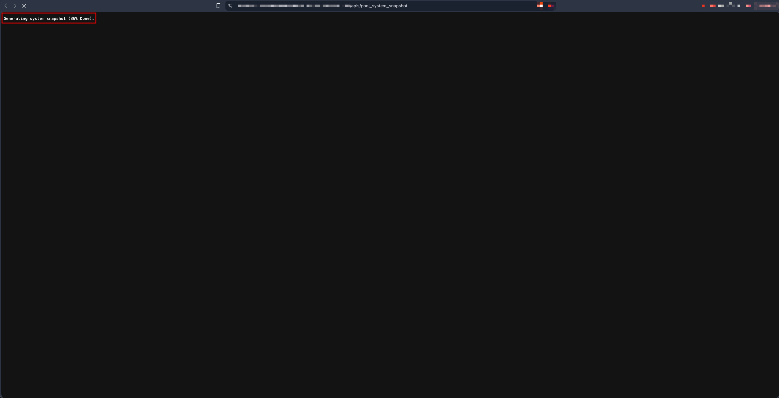 Snapshot generation progress