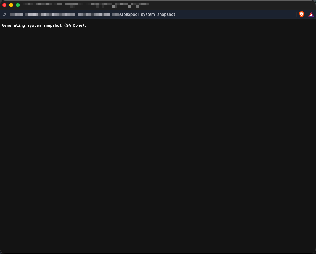 Snapshot generation progress