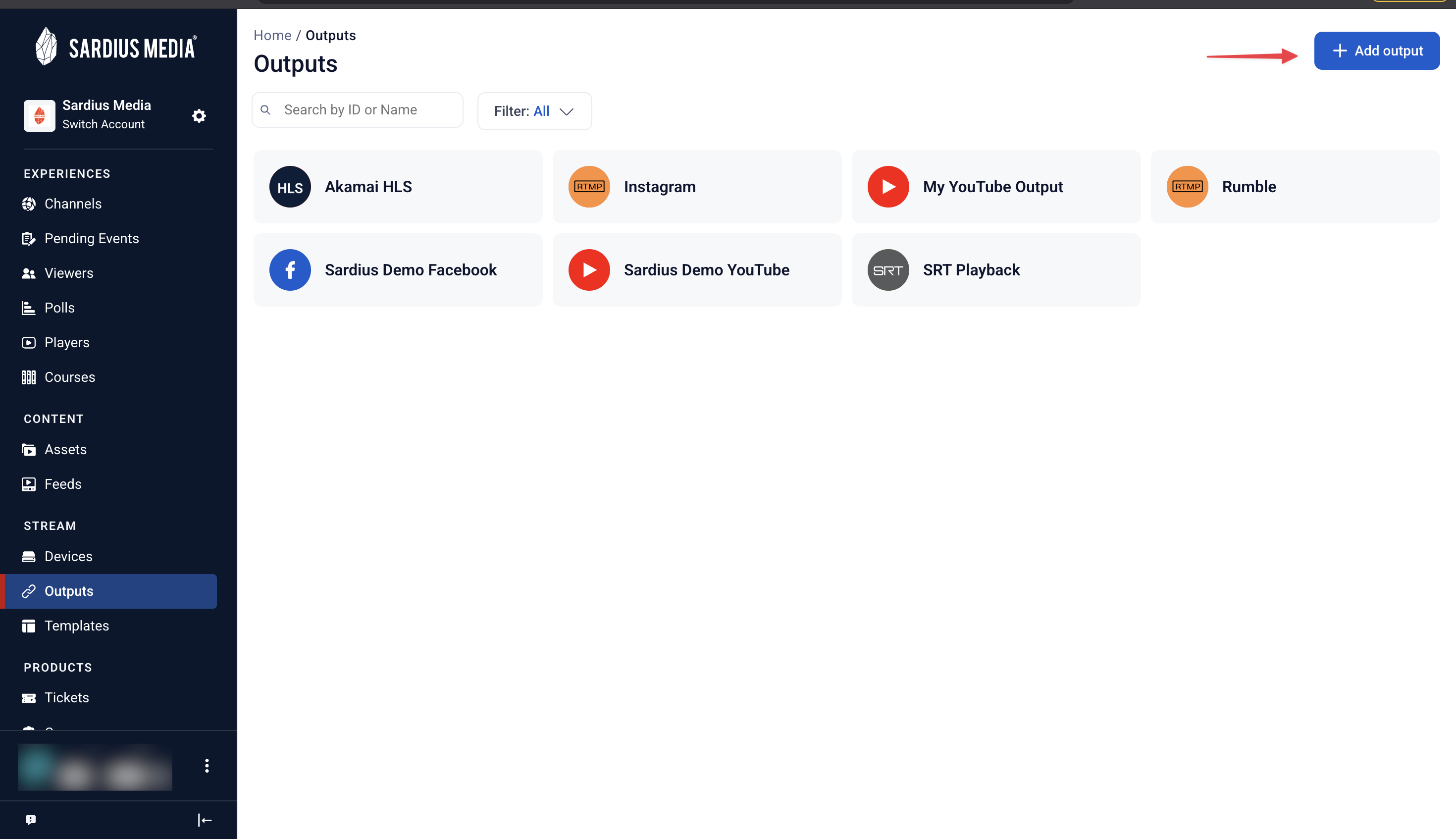 Add output section